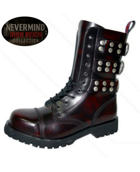 Rangers 10 eyelets patinated burgundy leather – Iron Reign