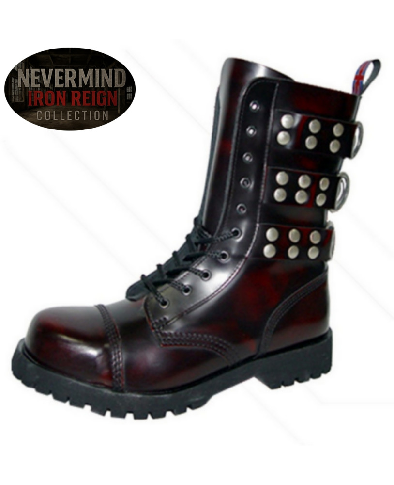 Rangers 10 occhielli pelle bordeaux patinata – Iron Reign