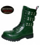 Green leather rangers with steel toe – Iron Reign craftsmanship.
