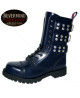 Navy steel-toe rangers with straps – Iron Reign Collection.