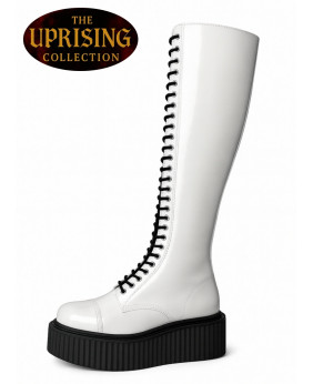 Gothic-Stiefel weiß lackiert – The Uprising