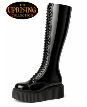 Gothic-Stiefel schwarz lackiert – The Uprising