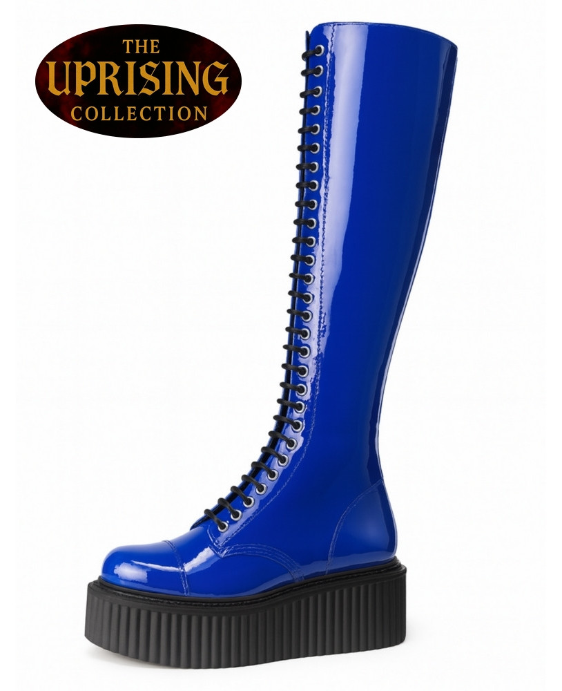 Stivali gotici verniciati blu elettrico – The Uprising