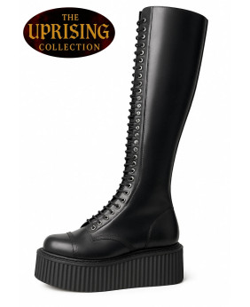 Gothic-Stiefel Leder Schwarz Plateau – The Uprising