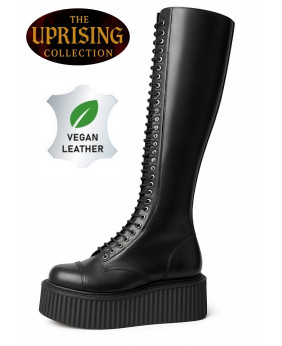 Bottes gothiques cuir vegan noir plateforme – The Uprising