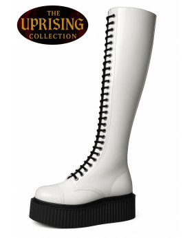 Stivali gotici platform pelle bianca – The Uprising