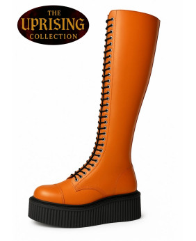 Bottes gothiques cuir orange plateforme – The Uprising