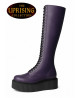 Botas góticas cuero morado plataforma 30 ojales Nevermind
