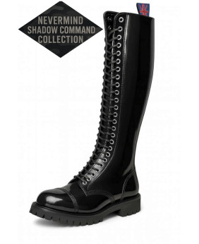 High patent black leather rangers – Shadow Command collection