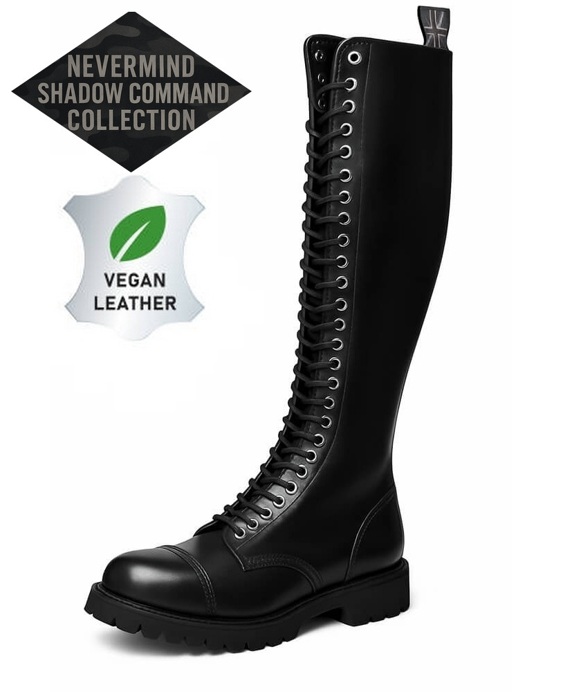 Rangers vegane nere 30 fori – collezione Shadow Command