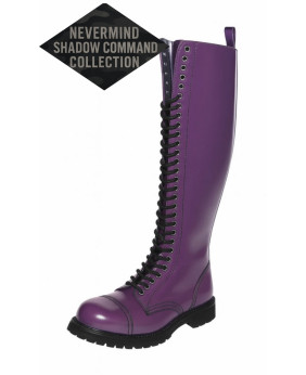 Purple leather 30-eyelet rangers – Shadow Command collection