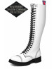 White leather 30-eyelet rangers – Shadow Command collection
