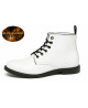 Full-grain white leather ankle boots Nevermind Core Collection with minimalist rock aesthetic