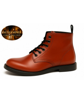 Rust full-grain leather boots Nevermind Core Collection, bold and refined design