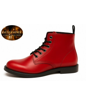 Red full-grain leather boots Nevermind Core Collection, bold and refined design