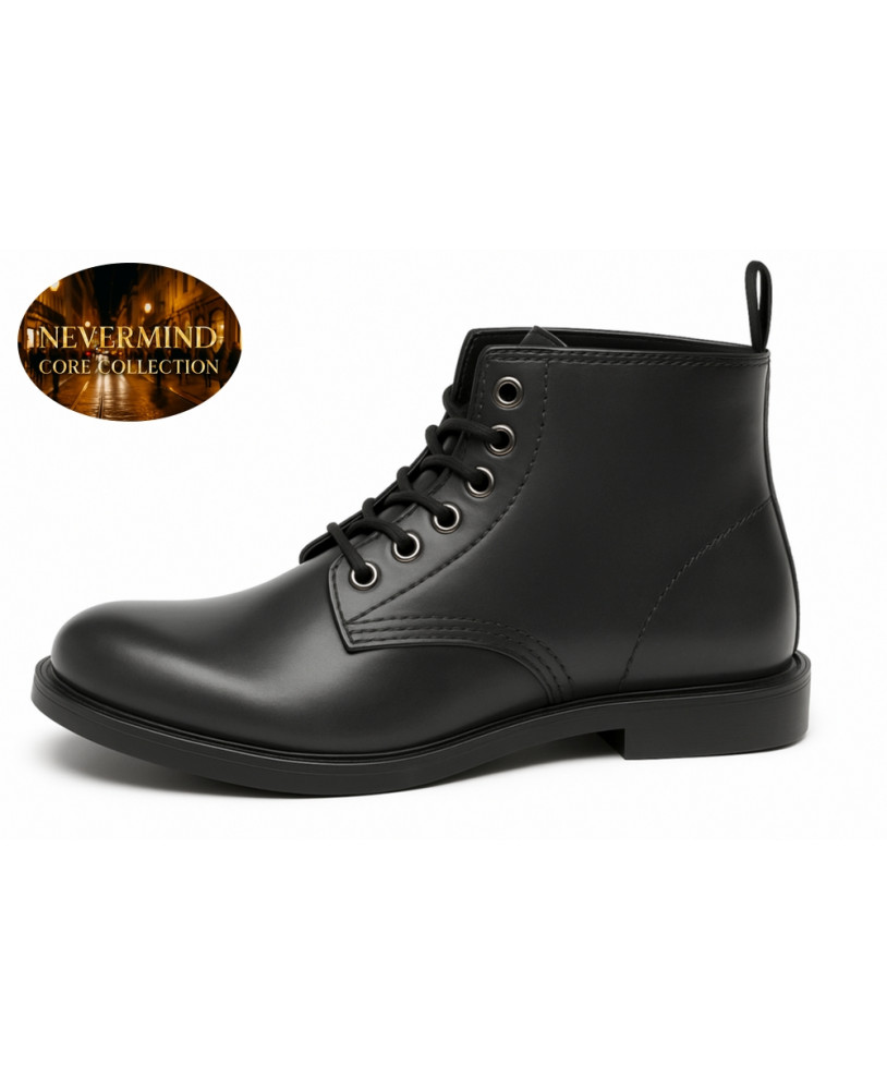 Botines antracita de cuero plena flor Nevermind Core Collection, elegancia moderna y rock