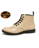 Beige full-grain leather ankle boots Nevermind Core Collection, refined and urban