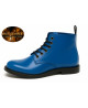 Bright blue full-grain leather ankle boots Nevermind Core Collection, bold and urban style