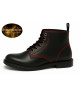 Black leather ankle boots red stitching Nevermind Core Collection