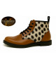 Camel leather and lynx-style bovine fur boots Nevermind Core Collection
