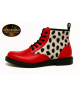 Stivaletto pelle rossa e pelliccia bovina lince Nevermind Core Collection