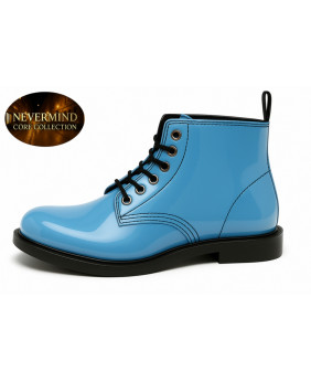 Sky blue patent leather boots Nevermind Core Collection