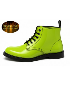 Limettengrüne Lackleder-Stiefelette Nevermind Core Collection