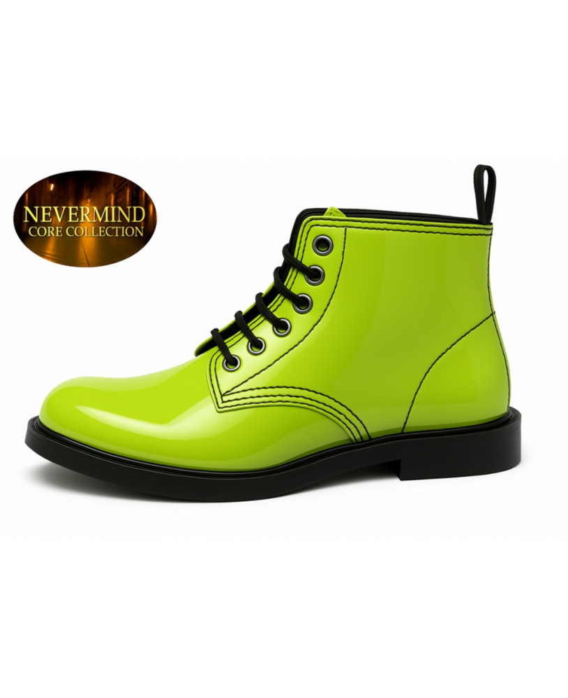 Botín cuero charol verde lima Nevermind Core Collection