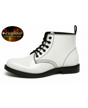 Bottine cuir verni blanche Nevermind Core Collection