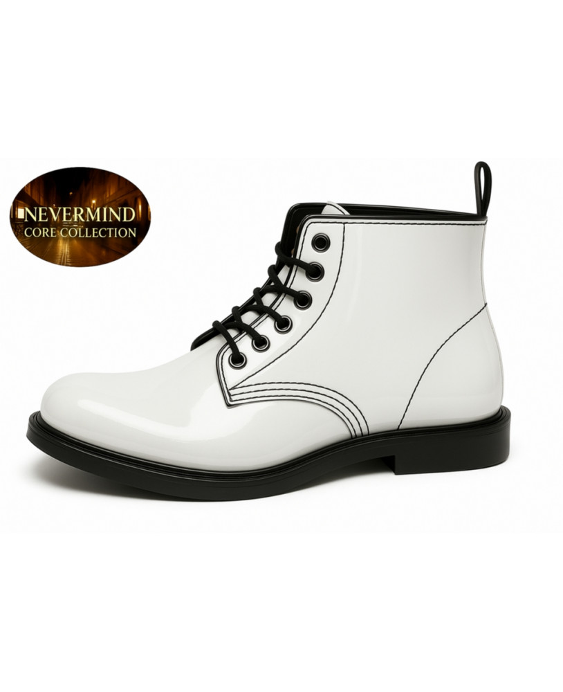 Stivaletto pelle verniciata bianca Nevermind Core Collection