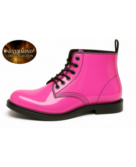 Pink patent leather ankle boots Nevermind Core Collection