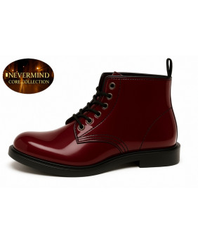 Burgundy patent leather ankle boots Nevermind Core Collection
