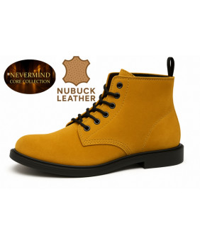 Bottine cuir nubuck jaune moutarde – Collection Core Nevermind