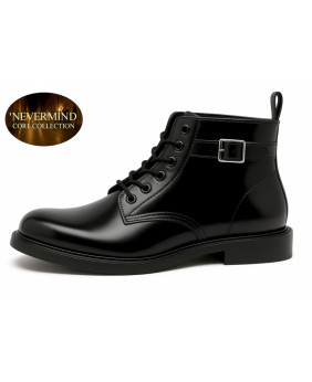 Bottine en cuir noire à boucle – Collection Core Nevermind