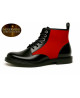 Boots cuir noir et suédine rouge – Nevermind Core Collection