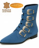 Light blue nubuck leather 5-buckle boots, Nevermind Imperial Code Collection.
