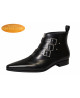 Stivaletti in pelle nera con 3 fibbie, Nevermind Imperial Code Collection.