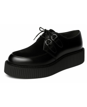 Punk Creepers in black leather and velvet Nevermind