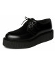 Creepers punk en cuir et velours noir Nevermind