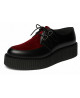 Creepers punk in pelle nera e velluto bordeaux Nevermind