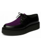 Creepers cuir noir et velours violet Nevermind – style punk alternatif