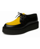 Creepers cuir noir et velours jaune Nevermind – style punk-rock