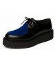 Creepers cuir noir et velours bleu Nevermind – style punk-rock