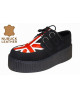 Punk Creepers in black leather and nubuck Union Jack Nevermind
