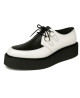 White leather and python-effect Creepers – reptile elegance
