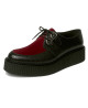 Double sole python black and burgundy velvet creepers
