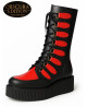 Nevermind black red leather creeper boots with 5 cm platform