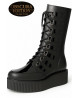 Stivali creepers Nevermind nero verniciato Obscura Edition anelli argento piattaforma massiccia
