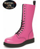 Pink Nightfall Line boot with lacing and 3 cm creeper sole.