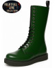 Green Nightfall Line boot with lacing and 3 cm creeper sole.